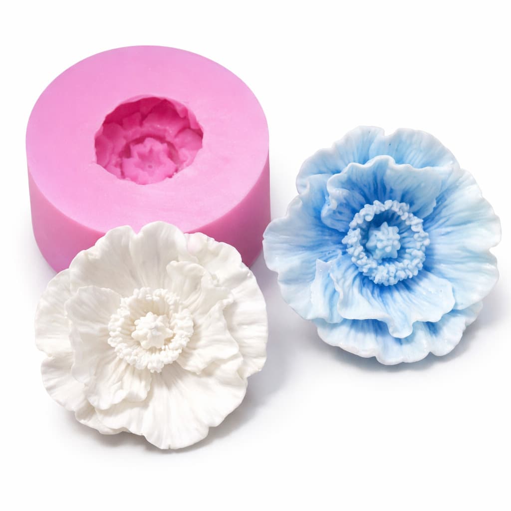 Poppy Flower Scented Gypsum Candle Handmade Silicone Mold BL001.1385