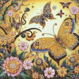 Exquisite Butterfly Floral Diamond Painting, DIY 5D Diamond Painting Kit with Irregular Diamonds - Unframed