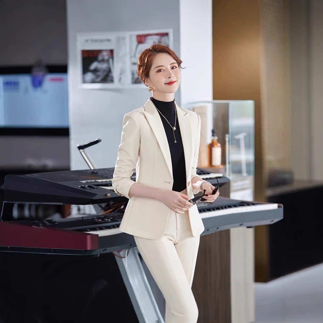 Beige Women's Blazer, Spring/Autumn 2025 New High-End Professional Elegance Goddess Style Workwear Suit
