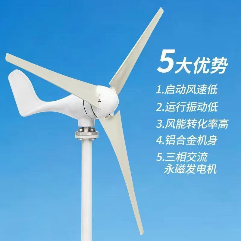 Outdoor Home Wind Permanent Magnet Generator Small 12V 24V Wind Solar Hybrid Lighting