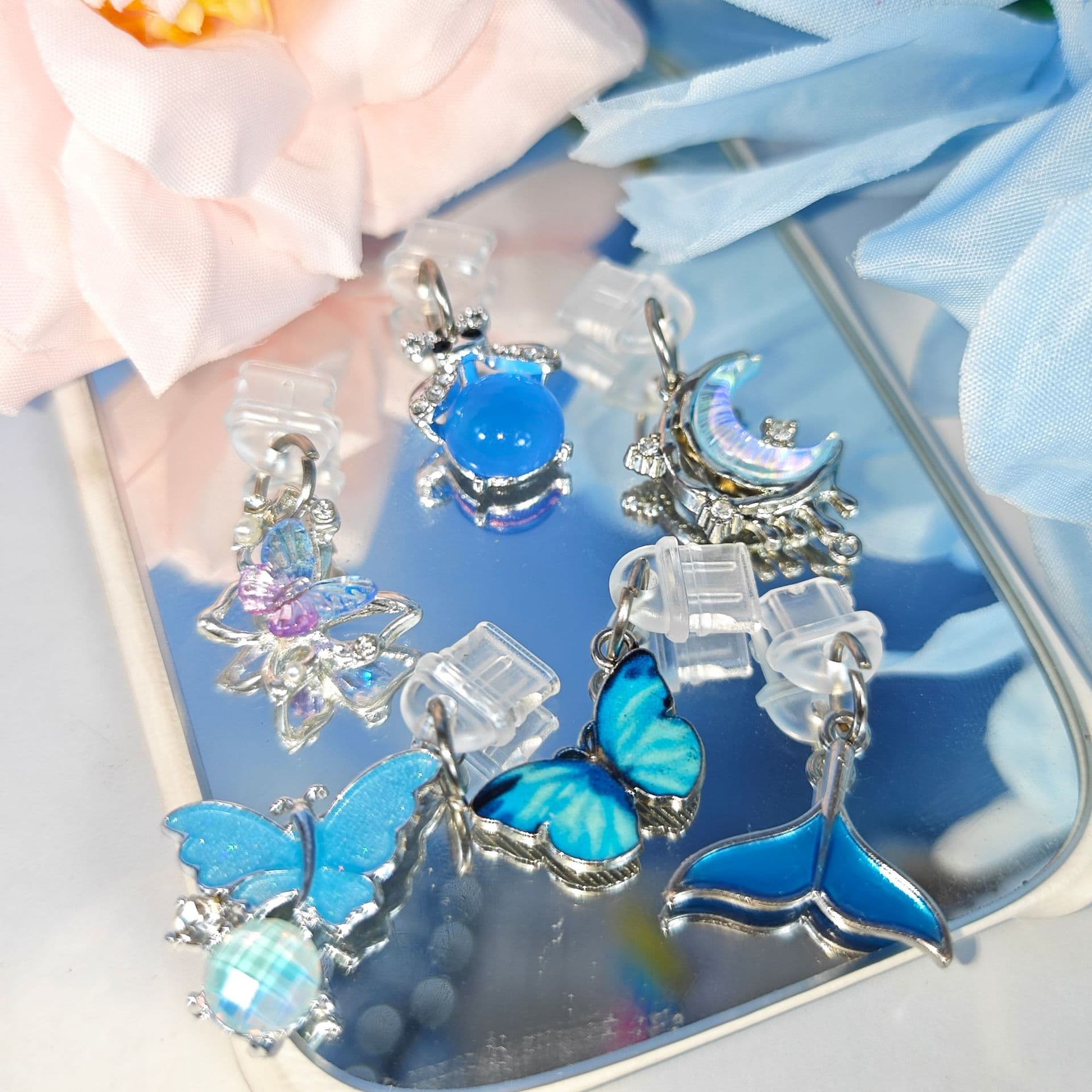 Blue Series Alloy Butterfly Moon Alloy USB Type-C Phone Dust Plug