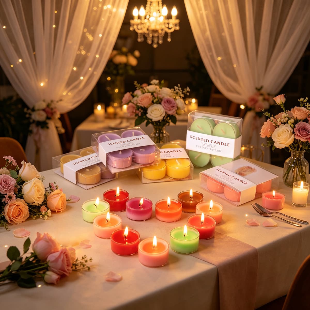 Handmade round tealight atmosphere gift creative scented candle fragrance high-end wedding souvenir