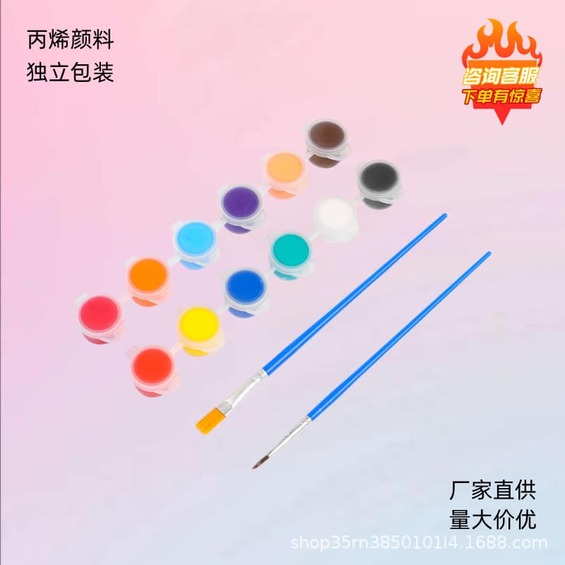 Supply of 3ml 6-color children's acrylic paint 12-color conjoined student art painting and coloring plaster doll paint