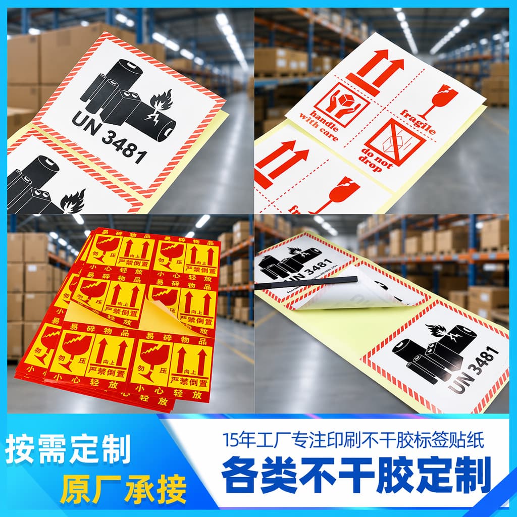 Self-adhesive label transparent seal sticker self-adhesive sticker customized lithium battery fireproof label fragile label coated paper