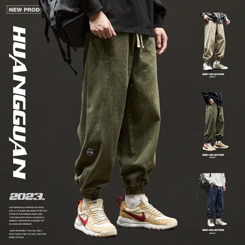 Casual pants men's spring and autumn style high-end youth drape overalls Japanese loose and versatile men's autumn pants