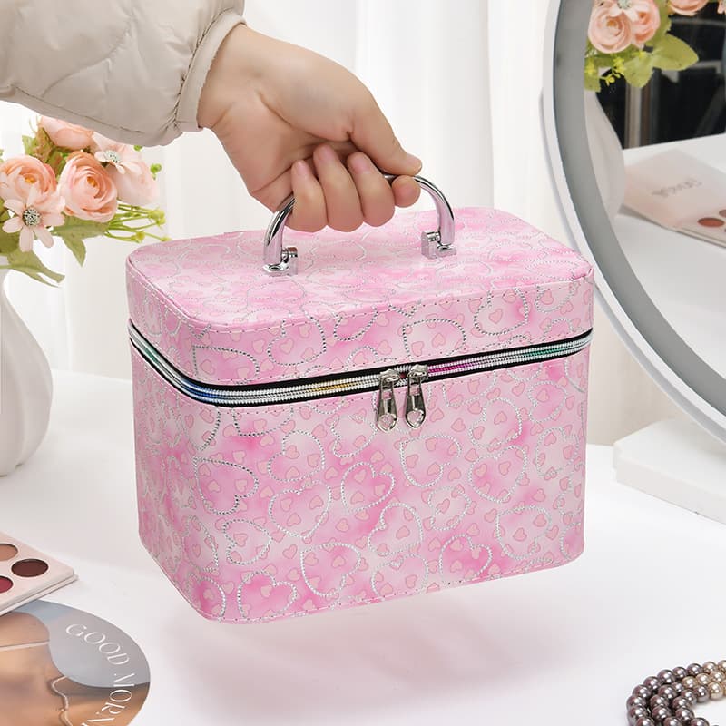 Large Capacity Premium Makeup Bag with Mirror, Portable, Waterproof, Handheld, Ins Style, High Appearance, Minimum Order Quantity: 1