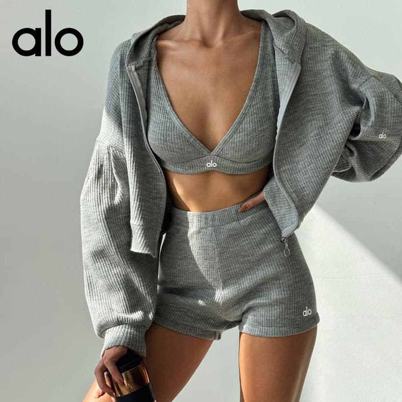 North America Al Family Yoga Top 2026 Early Spring Women's 3-Piece Outdoor Running Sports Bra Fitness Suit
