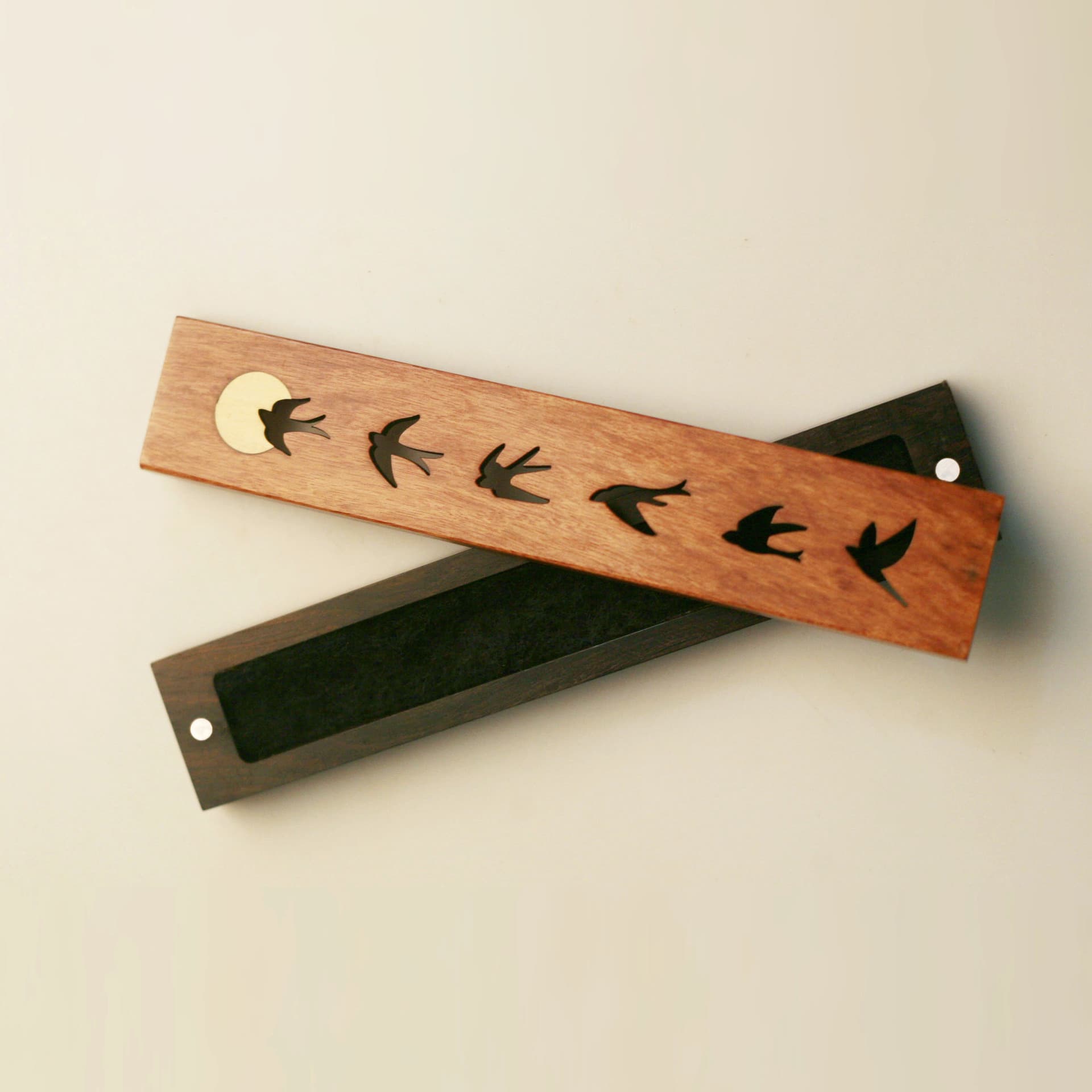 Solid Wood Incense Burner Box, Rosewood, Ebony, Agarwood, Sandalwood, Incense Stick, Swallow Hollow Design, Incense Burner, Incense Holder, Portable Incense Tube