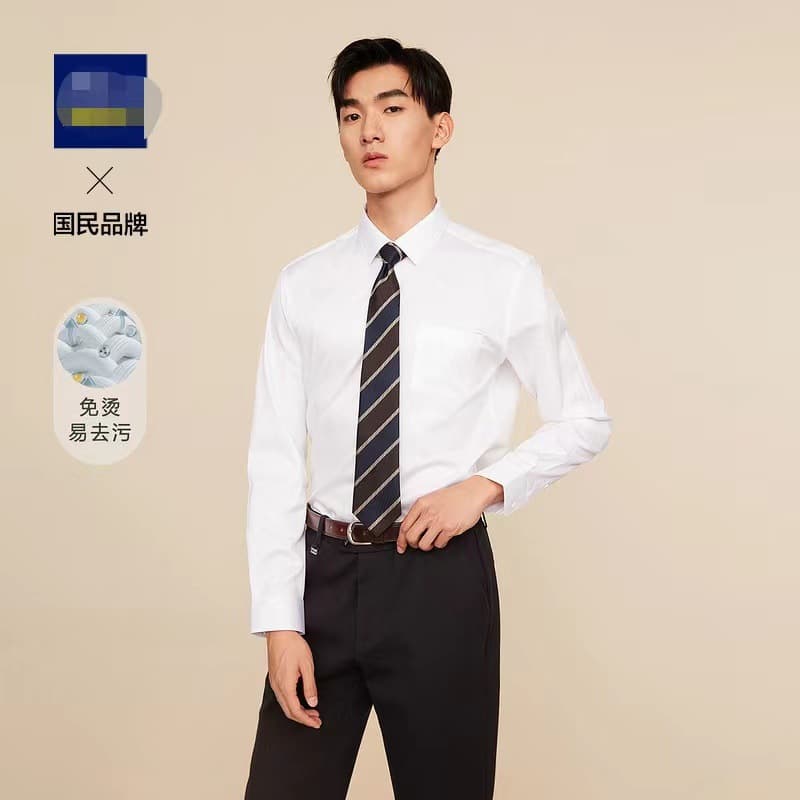 Spring/Autumn New Non-Iron Long-Sleeve Formal Dress Shirt White Men's 3D049A