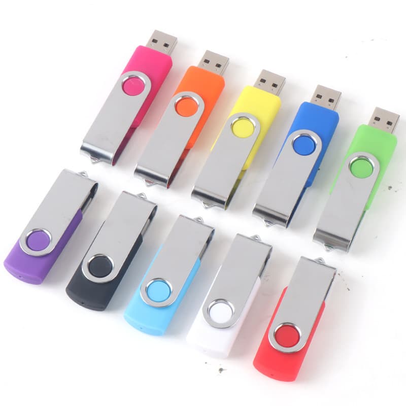 Rotating Clip USB Flash Drive 2GB 4GB 8GB 16G Gift Small Capacity Wholesale 128MB 512MB Metal Bright Color Bidding Advertising