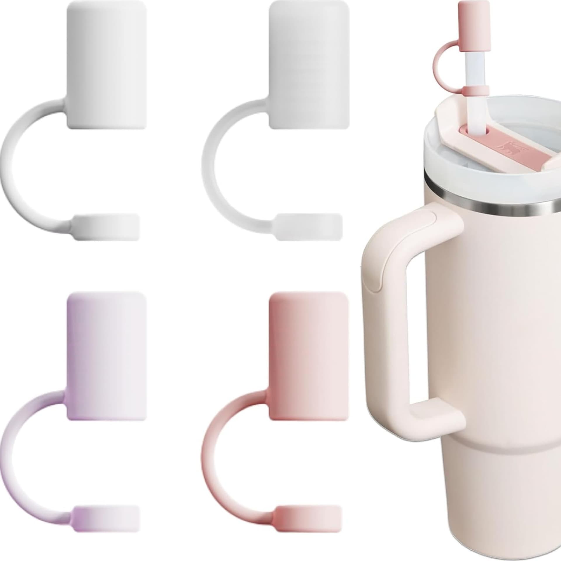 Straight Silicone Straw Cap Dustproof Leakproof for 8-12mm Straws Reusable Leakproof Straw Cap