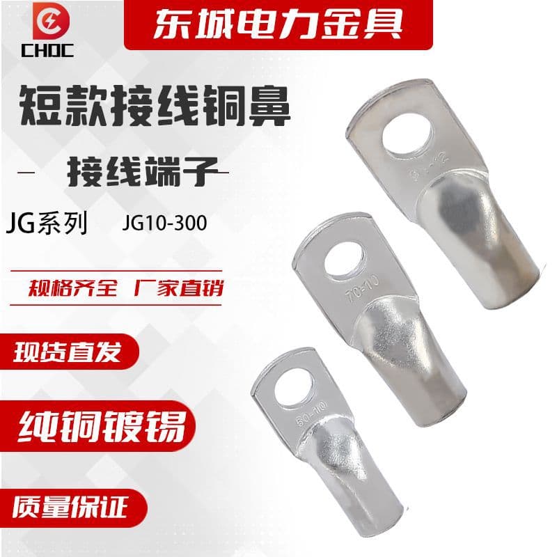 【Dongcheng】JG Short Copper Lug Terminal Single Crimp Copper Lug Marine Use 10/16/25/35/50 sq. mm