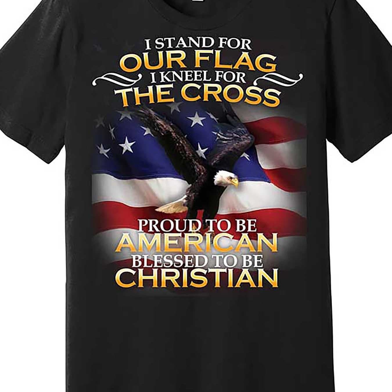 European Size Cotton T-Shirt - I Represent Our Proud American Christian Brothers and Sisters Who Knelt at the Cross, Black European and American Style