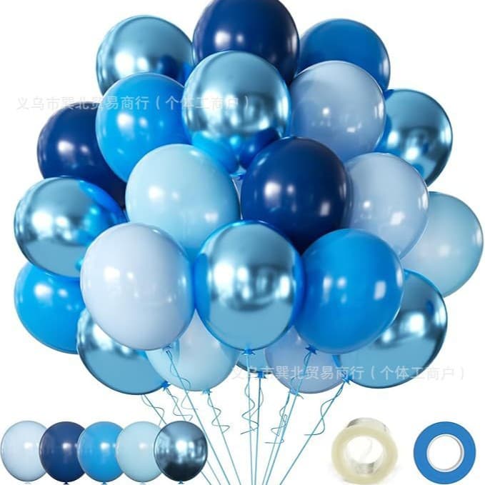 60PC Boy Girl Birthday Party Balloon Set 12 Inch Blue Pink Baby First Birthday Atmosphere Decoration Balloons