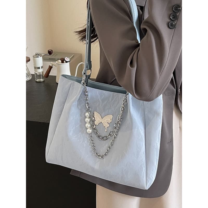 Women's Bag 2024 New Style Popular This Year Large Capacity Tote Bag Summer Versatile Shoulder Bag College Student Class Bag