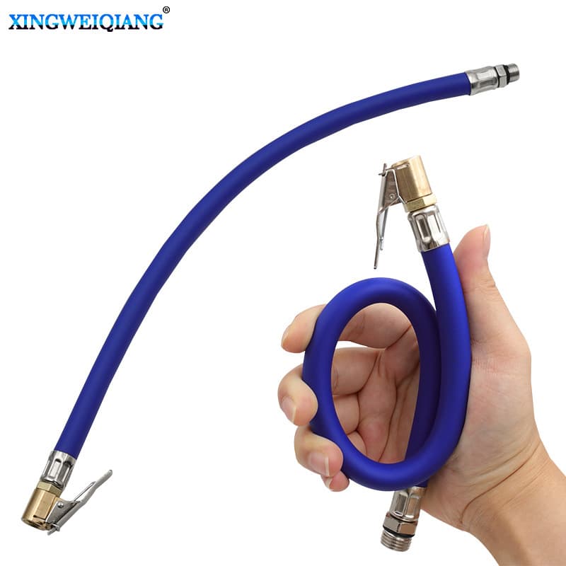 Car, bicycle, and electric vehicle tire inflation hose, rubber air nozzle, pressure gauge extension tube accessory