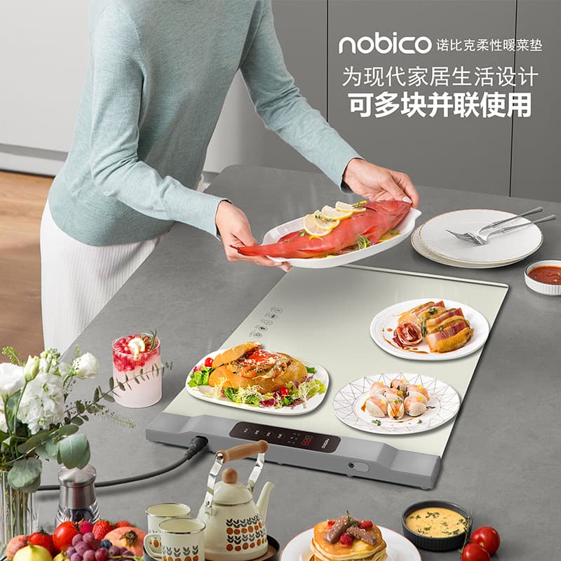 Nobic Silicone Food Warming Board, Home Foldable Food Warmer, Multi-functional Rollable Heating Pad, Hot Dish Insulation Mat