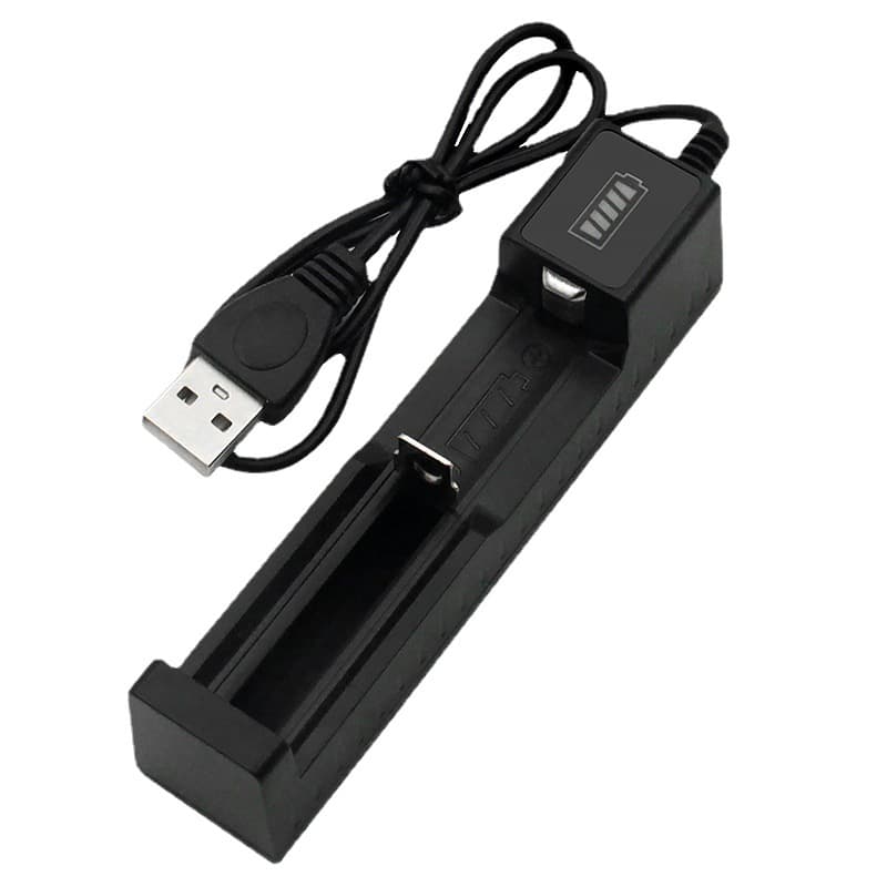 Cross-border USB flashlight charger, USB charging 18650 14500 battery clipper fan charger wholesale