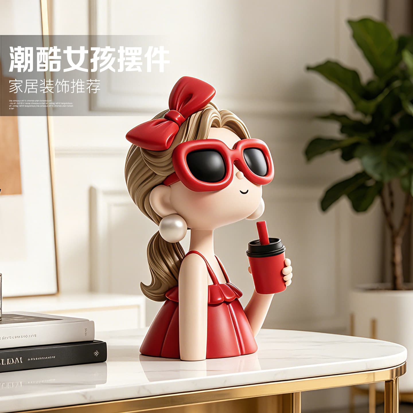 Chibi Girl Figure Desktop Craft Home Office Decoration Birthday Healing Style