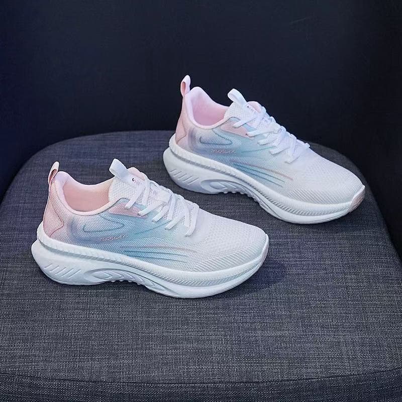New Spring/Summer Fashion Hollow Women's Shoes, Comfortable Versatile Mesh Shoes, Casual Shoes, Thick Sole Knitted Breathable Athletic Shoes