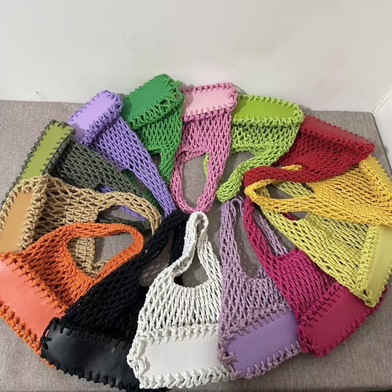 Candy Color Woven Straw Bag Mini Handbag Korean Style Ins Wristlet Woven Bag Chanel Style Versatile Fashion Mini Bag