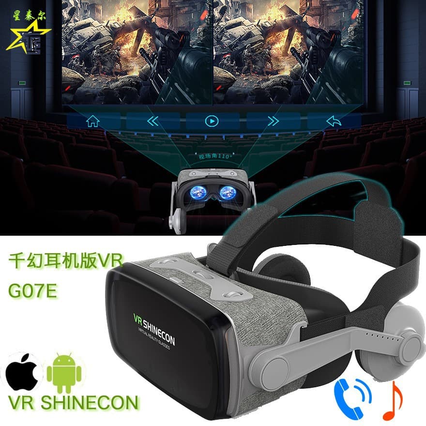Cross-border VR SHINECON Phantom 9th Gen G07E VR Glasses Fabric Virtual Reality 3D Headset VR Box