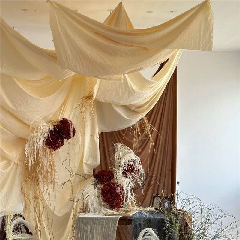 Original retro textured stage backdrop, cream wedding drape, wedding decoration cloth, birthday ceiling, dessert tablecloth