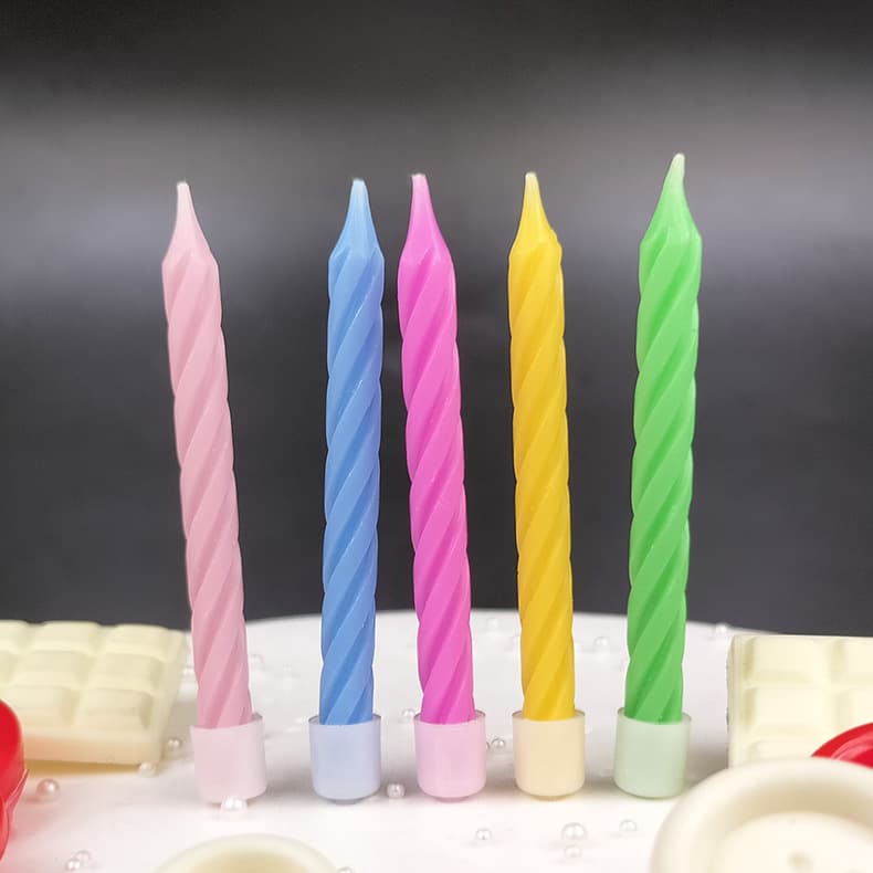 New Multicolor Spiral Birthday Candles Creative Kids Party Colorful Mixed 10-Pack Spiral Birthday Candles
