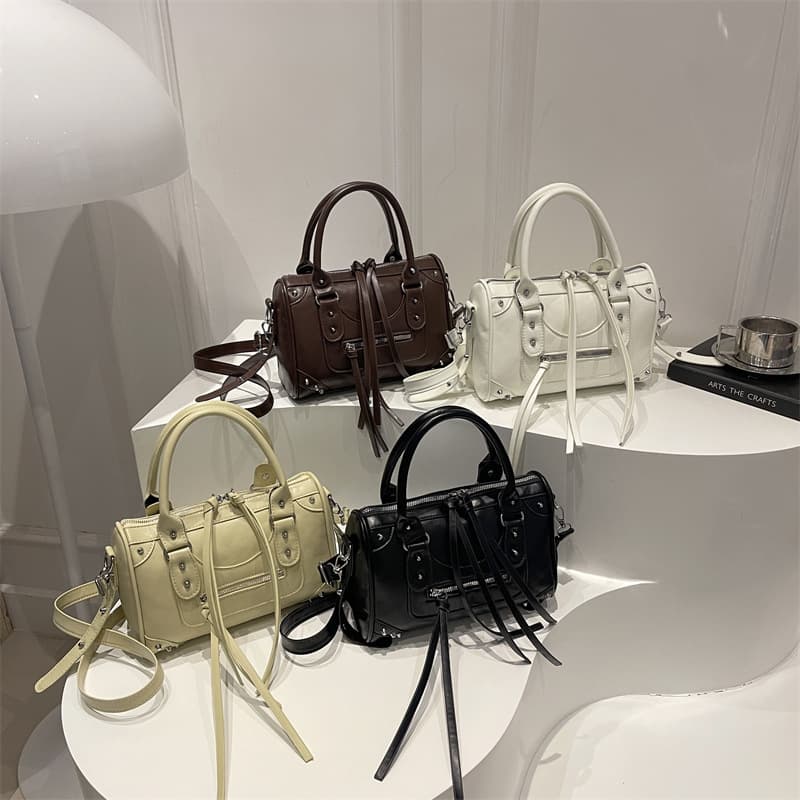European and American style fashionable rivet large-capacity pillow bag racing bowling motorcycle handbag single shoulder crossbody women's bag