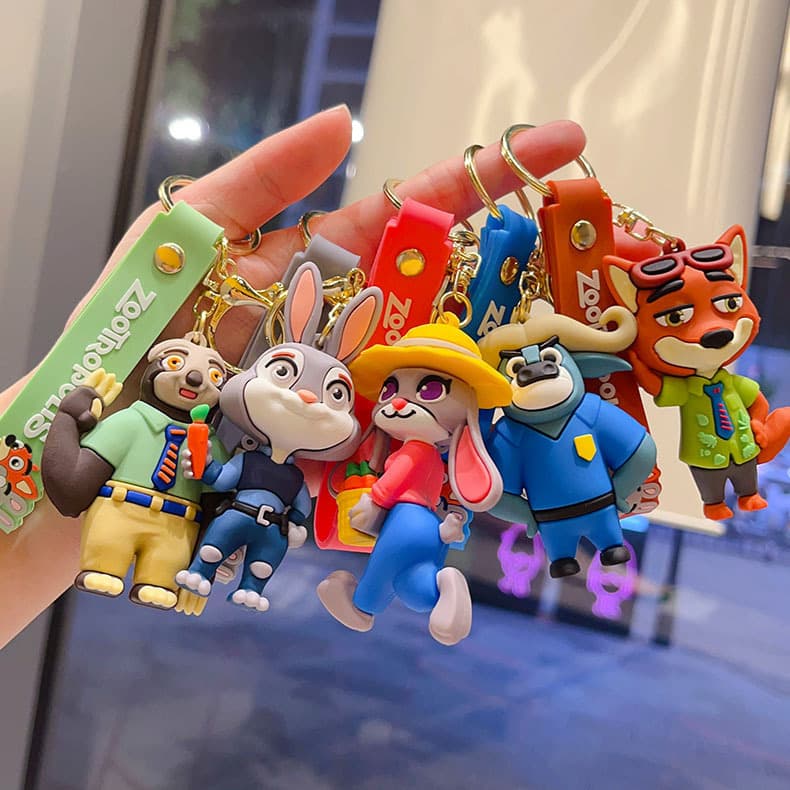 New Cartoon Zootopia Keychain, Cute Judy Keychain, Unisex Bag Couple Pendant Wholesale