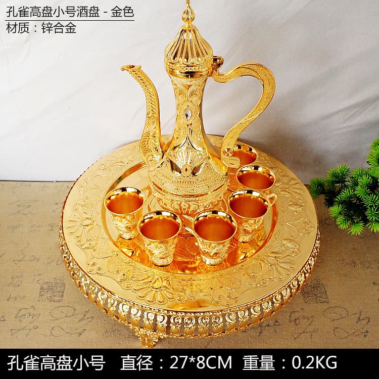 Household wine set metal white and yellow wine high plate wine set catering bar set creative pewter high-end gift