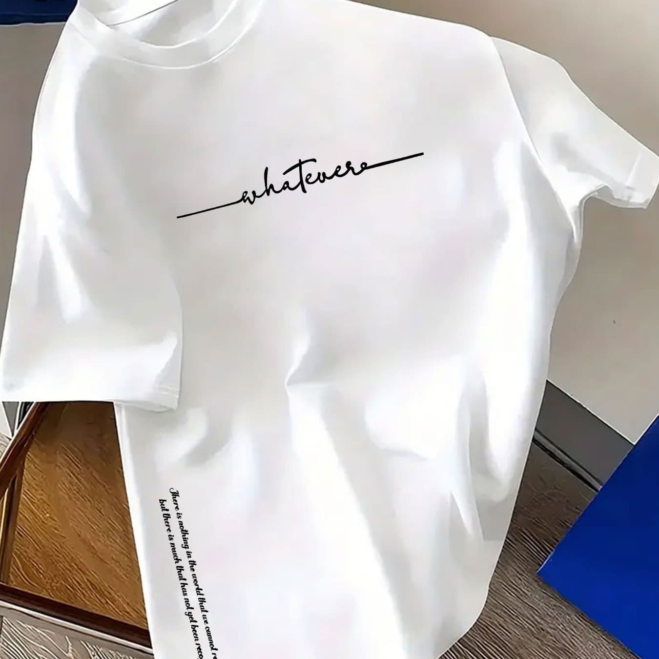 Men's Summer 100% Cotton Fashion Casual Sports Loose Plus Size Simple Letter Print Round Neck Short Sleeve T-Shirt Top