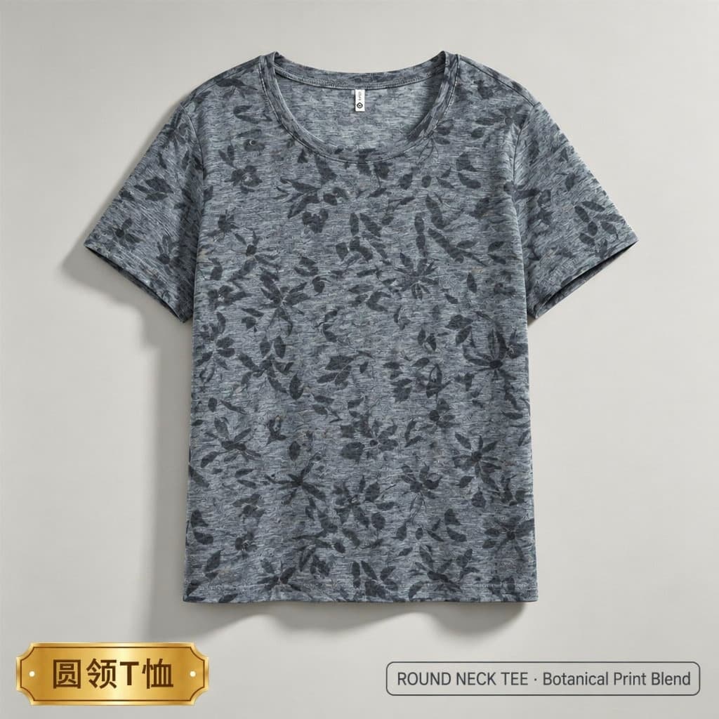 Round Neck T-Shirt, Quick-Drying, Cool, Soft, Skin-Friendly, Stretchy, Comfortable, Stylish, Loose-Fitting, Everyday Casual, Printed Short Sleeves