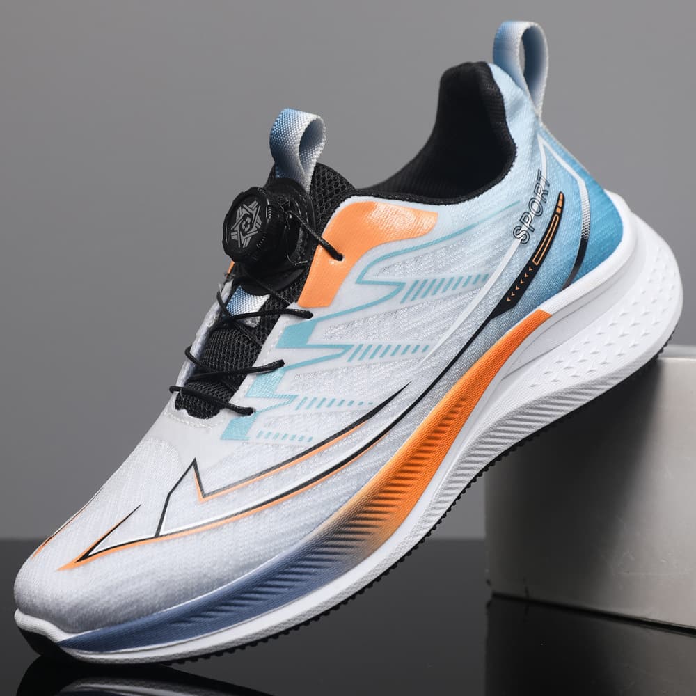 2026 New Men's Rotating Buckle Sports Shoes Breathable Mesh Running Shoes Casual Shoes for Teens and Students