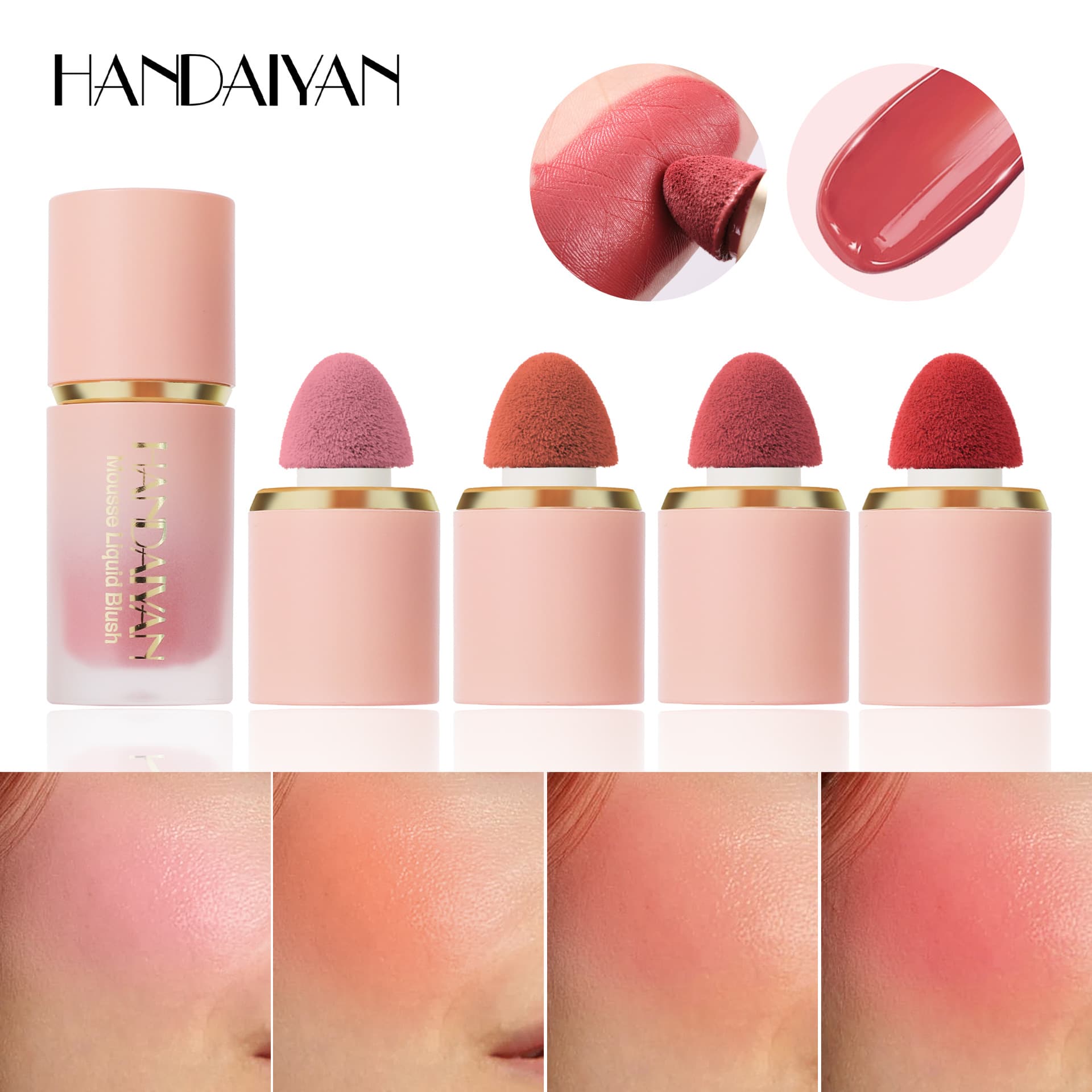 HANDAIYAN Liquid Blush Contour Natural Easy to Apply Matte Liquid Rouge