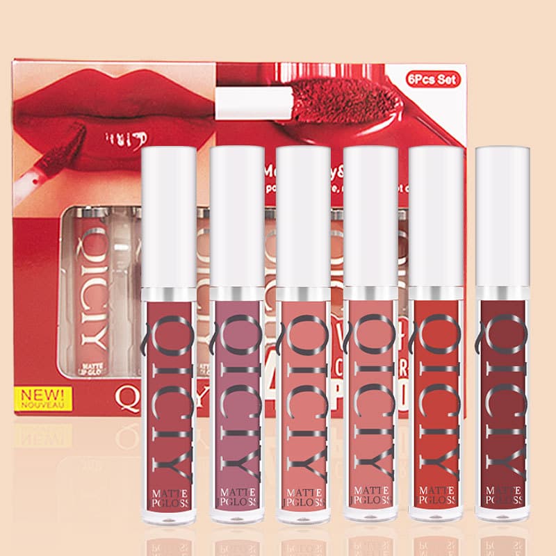 English Version Cross-Border Exclusive QICI Matte Velvet Liquid Lipstick Set New Makeup Non-Smudge Lip Gloss Lipstick