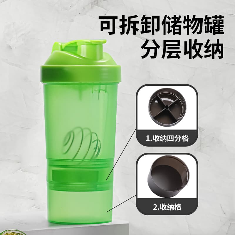 Custom Wholesale Protein Shaker Cup Outdoor Fitness Shaker Bottle with Mixing Ball and Strainer, Logo Printable