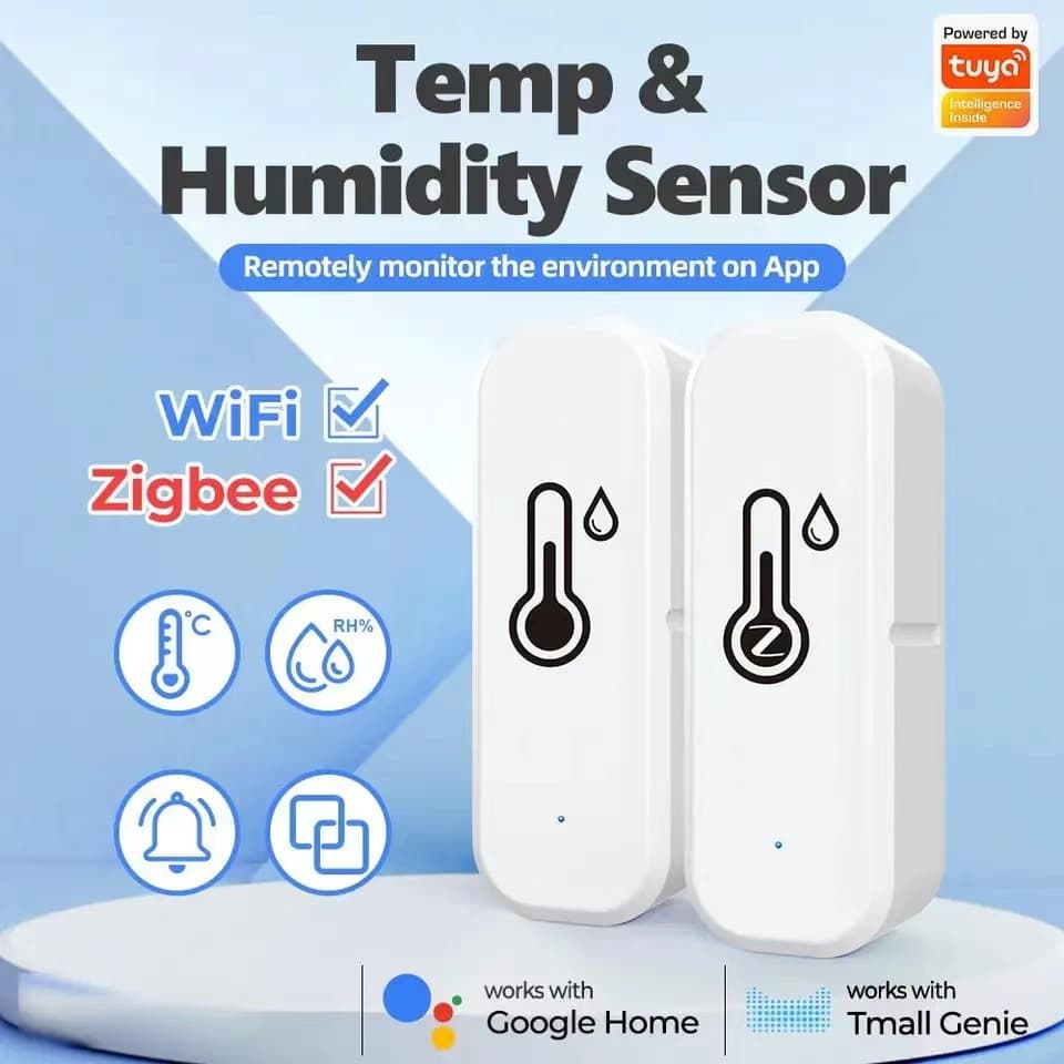 Tuya Wi-Fi Bluetooth Temperature and Humidity Sensor Detector for Home Indoor Wireless Temperature and Humidity Sensor
