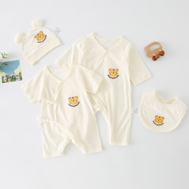 I Love Mom and Dad Summer Jersey Tiger Baby Set Long/Short Romper Newborn Baby Boy Girl Clothes