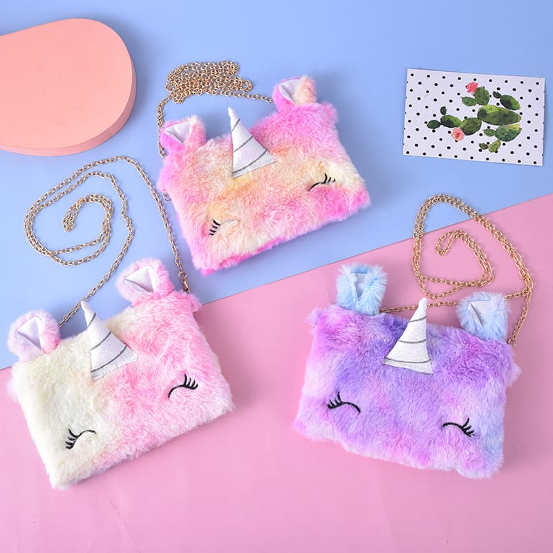Cross-border Cartoon Children's Shoulder Bag, Plush Phone Coin Purse, Cute Crossbody Square Bag for Girls