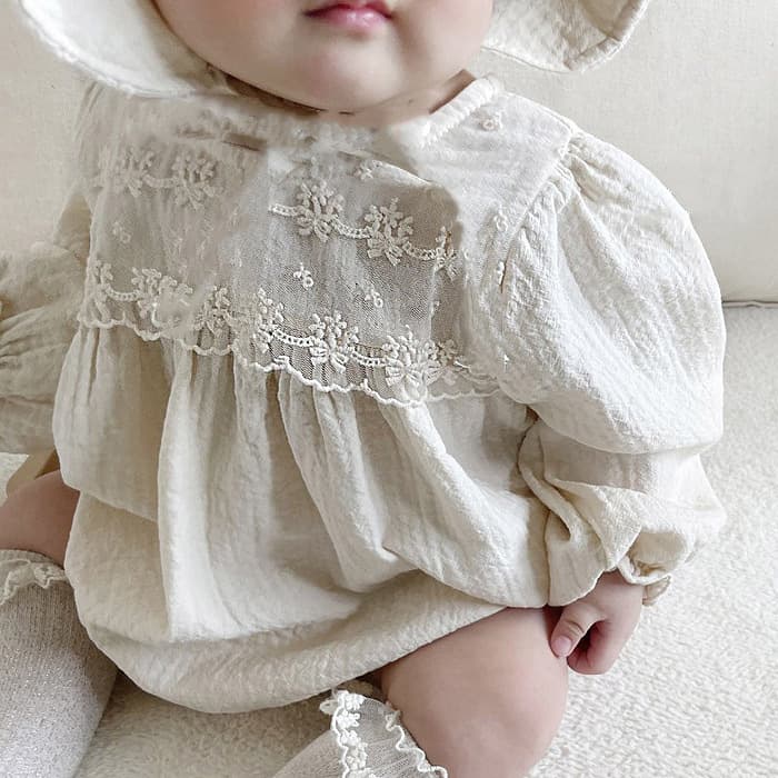 INS Style Baby Girl Princess Dress Sweet Round Neck Birthday Party Outfit Romper Bodysuit