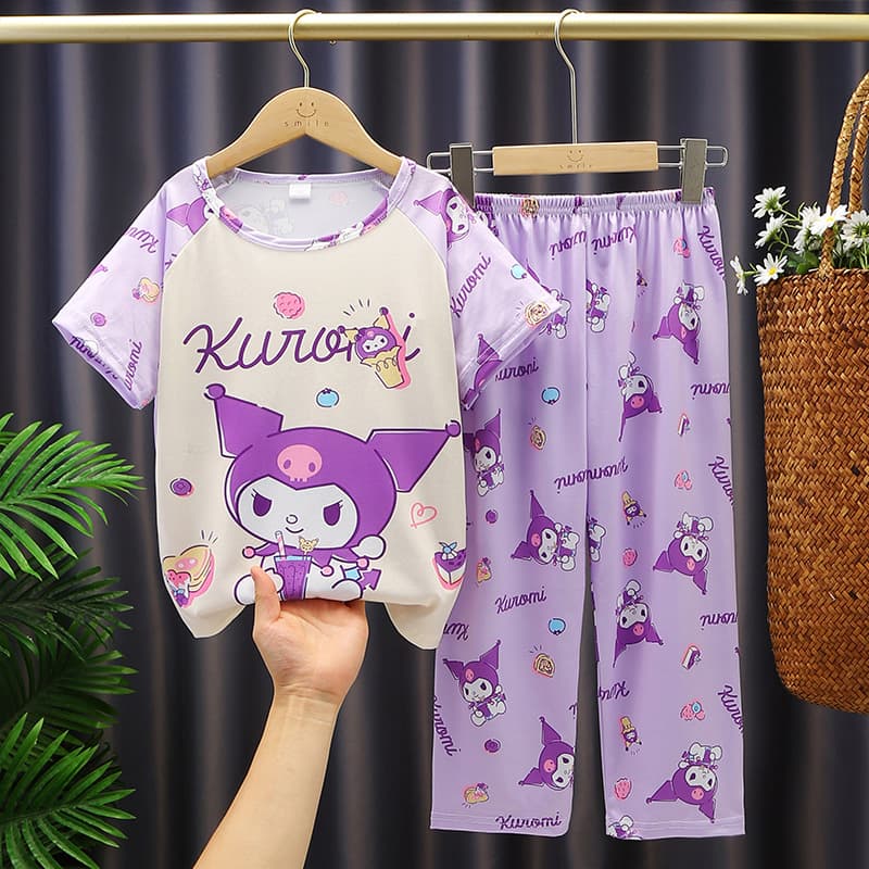 Summer Children's Pajamas Short Sleeve Girl Cartoon Kids Homewear Set Boy Student Thin Air Conditioning Suit