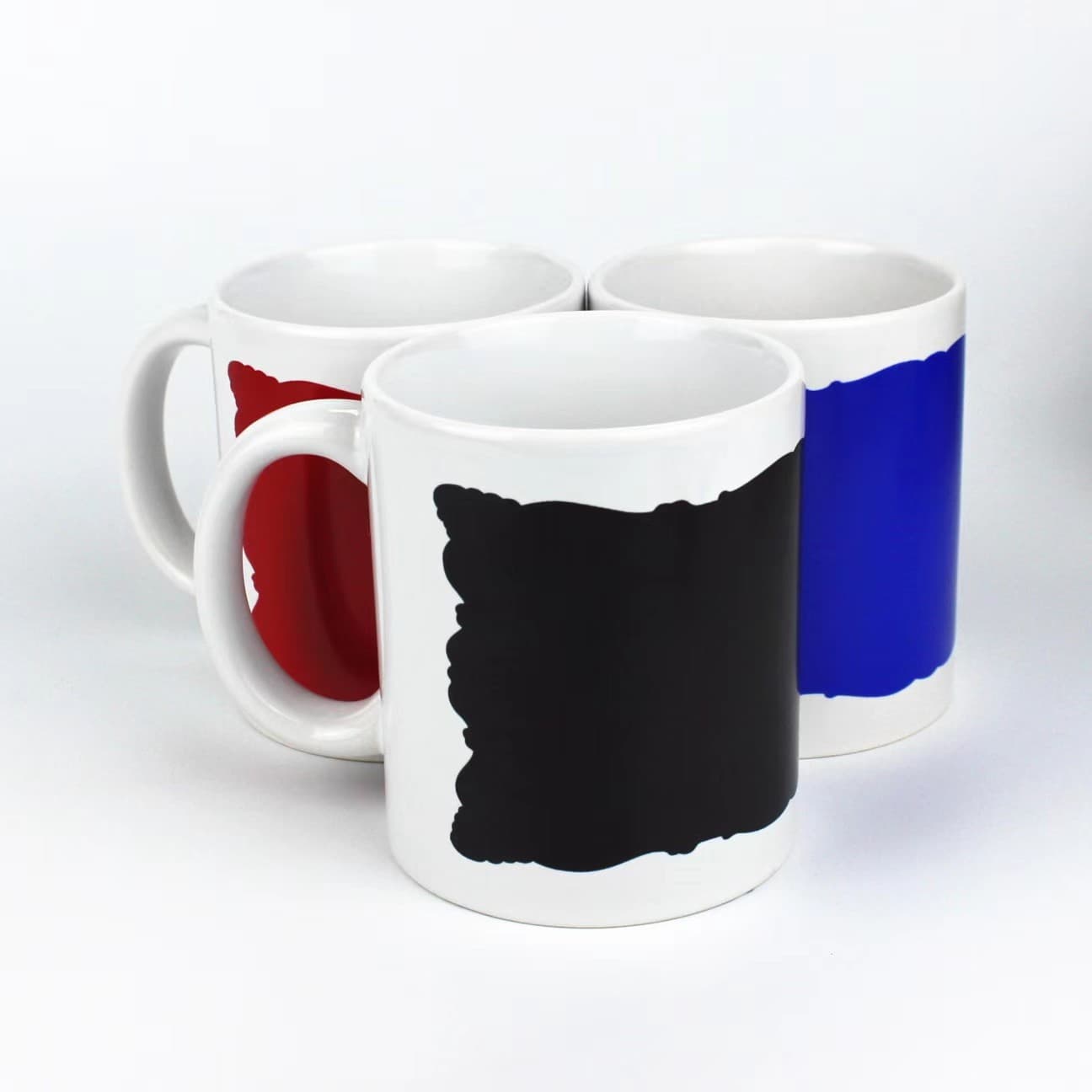 Custom Image Text Partial Color Change Mug 7102 Ceramic Slate Flower Scrape White Flower Paper Cup Mug Customization