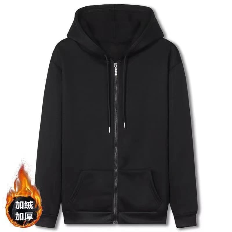 Fleece Jacket Autumn Winter Hoodie Men Zip-Up Loose Sportswear Casual Versatile Hoodie Teenager Men Hooded