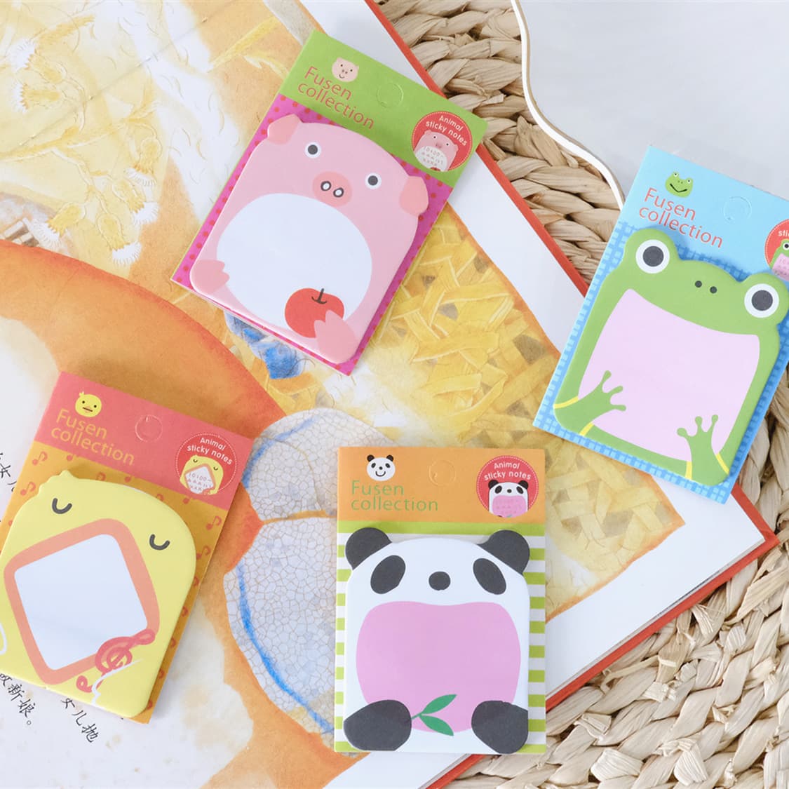 Korean Creative Stationery, Cute Cartoon Zoo Animal Park Tearable Memo Pads, Wholesale Reusable Sticky Notes