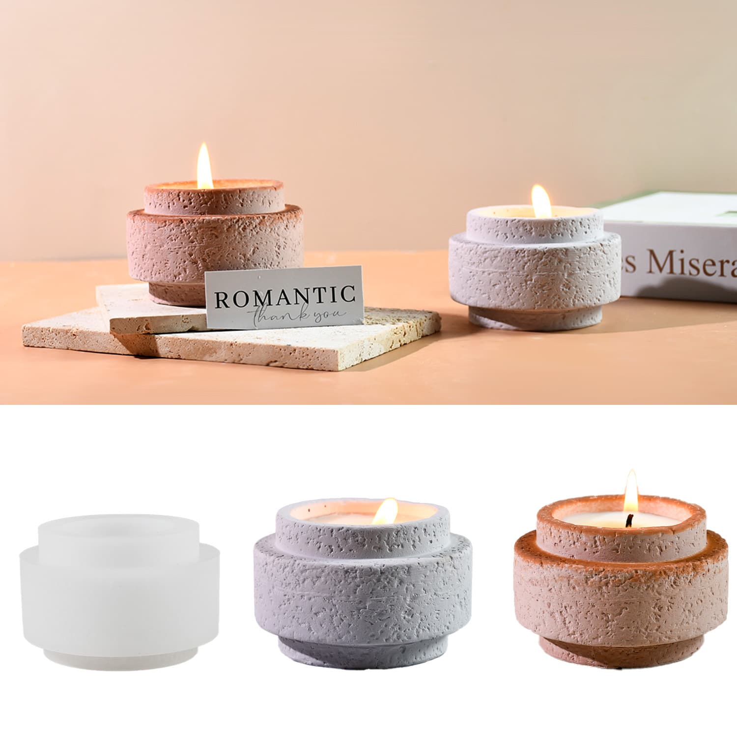 DIY Epoxy Resin Mold Cement Cylinder Silicone Mold Nordic Simple Soy Wax Aromatherapy Candle Cup
