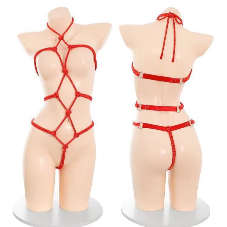 Sexy Lingerie Bondage SM Flirting Temptation Rope Suit Set qqny Temptation Fishnet Uniform Women Drop Shipping