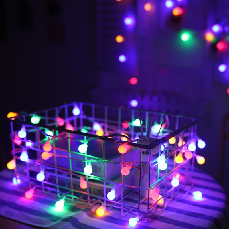 LED small colorful lights, flashing string lights, stars in the sky, colorful color-changing decorative lights, room bedroom layout, outdoor indoor