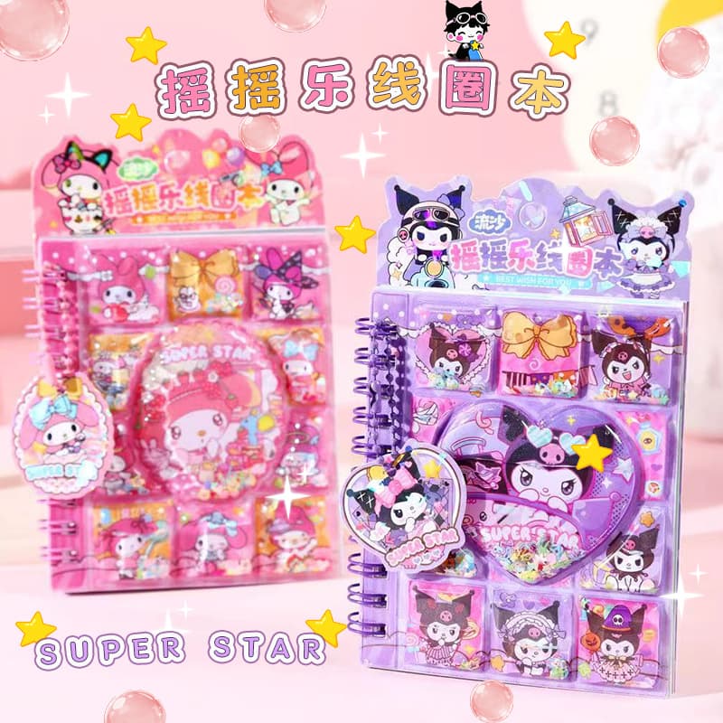 Cute Cartoon Shake Coil Notebook, Children's Toy Stress Relief Educational Handmade Mini Sticker Notebook Journal