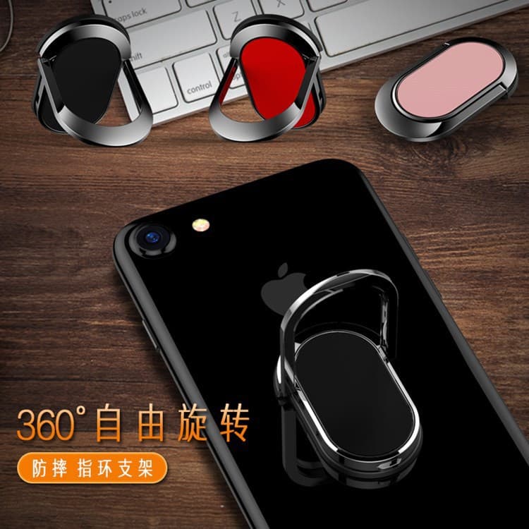 Elliptical magnetic car holder, metal mobile phone ring holder, multifunctional desktop anti-fall ring holder